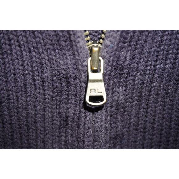 Polo Ralph Lauren Kids Full Zip Knit Sweater Jacket Size 6 Black Red Pony Logo - Picture 4 of 5